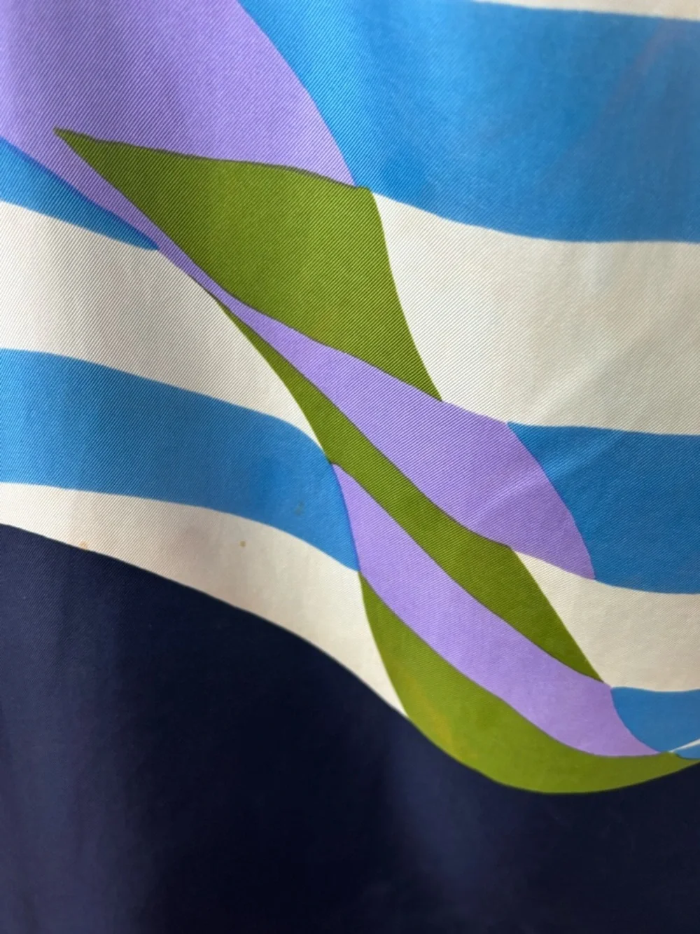 Dior Vintage Navy and Cream Silk Scarf 30” - Picture 5 of 6